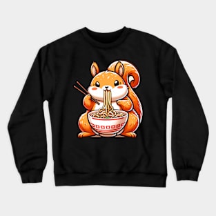 Whisker Whimsy Squirrel Dreams Eating Noodle Tee Collection Crewneck Sweatshirt